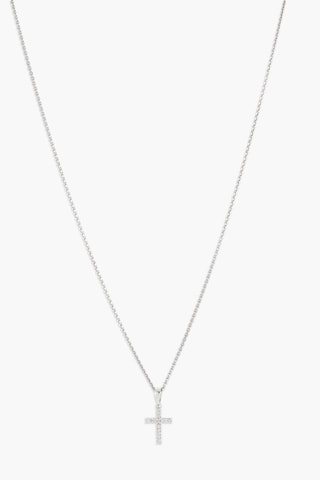 Pendentif Croix du Bonheur - Or blanc et diamants naturels