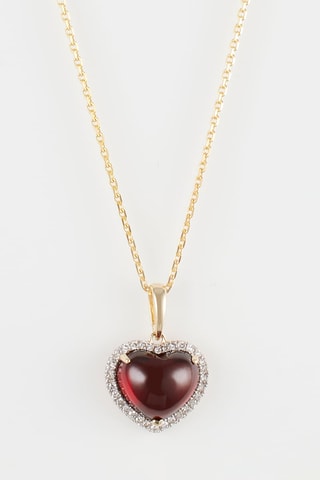 Pendentif Enoha - Or jaune, diamants naturels et grenat