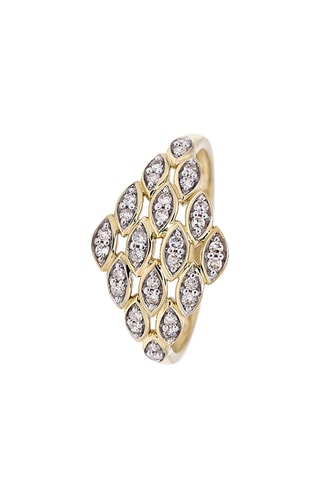 Anello - Oro giallo e diamanti naturali