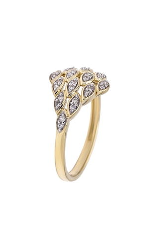 Anello - Oro giallo e diamanti naturali