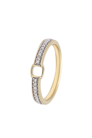 Anello - Oro giallo e diamanti naturali