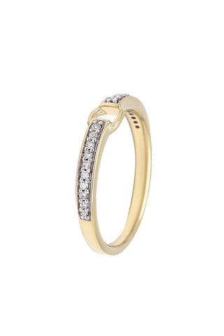 Anello - Oro giallo e diamanti naturali