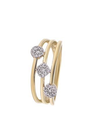 Anello - Oro giallo e diamanti naturali