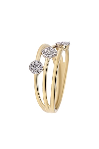 Anello - Oro giallo e diamanti naturali