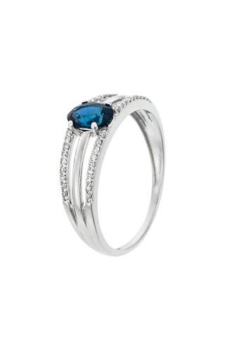 Bague Au nom du saphir - Or blanc, diamants naturels et saphir