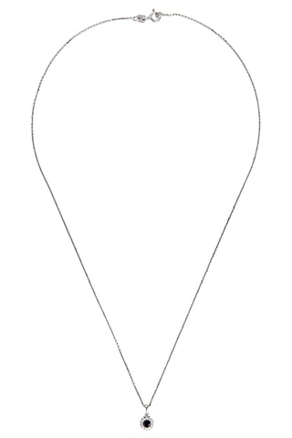 Pendentif Marguerite Saphir - Or blanc, diamants naturels et saphir