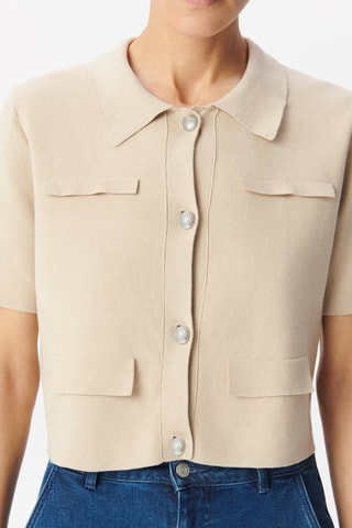 Gilet court e coton biologique - Beige - IKKS