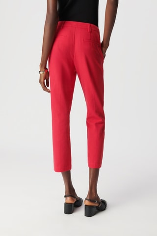 Pantalon droit en lin - Rouge