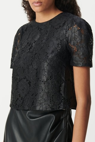Top en dentelle - Noir