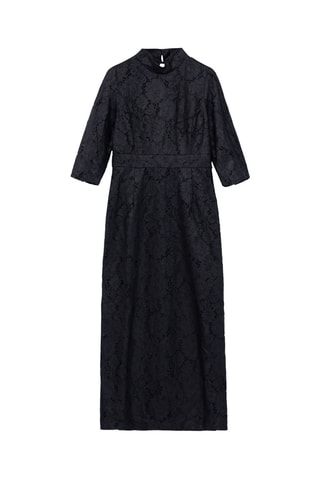 Robe midi en dentelle - Noir