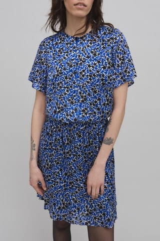 Robe patineuse - Blanc, noir et bleu