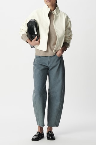 Blouson en cuir de chèvre - Marron - IKKS