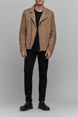 Blouson en cuir d'agneau - Beige - IKKS