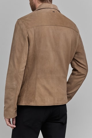 Blouson en cuir d'agneau - Beige - IKKS