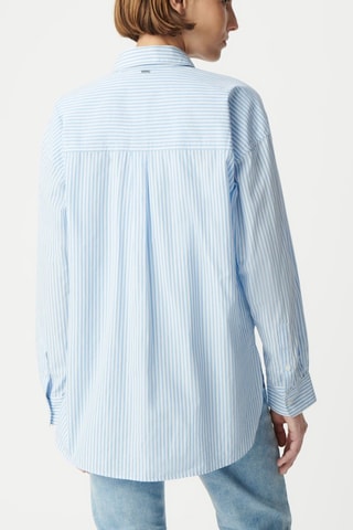Chemisier oversize en coton biologique - Bleu