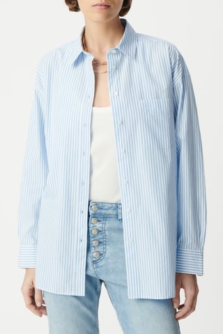 Chemisier oversize en coton biologique - Bleu