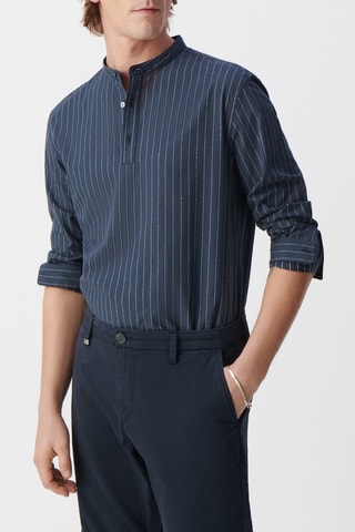Chemise regular en coton biologique - Bleu