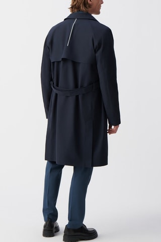 Trench à capuche - Bleu