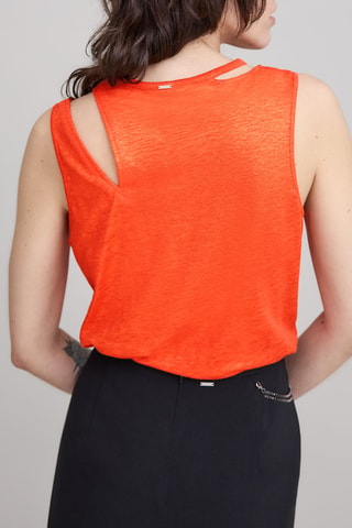 Top en lin - Orange