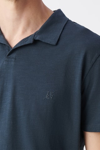 Polo en coton biologique - Bleu foncé