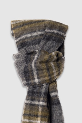 Echarpe en laine - Gris foncé et kaki