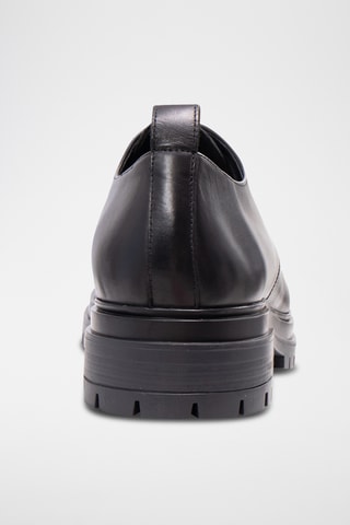 Derbys à talons en cuir de veau - Noir