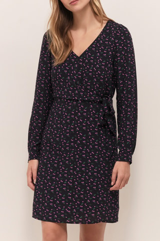 Robe droite - Bleu marine et rose