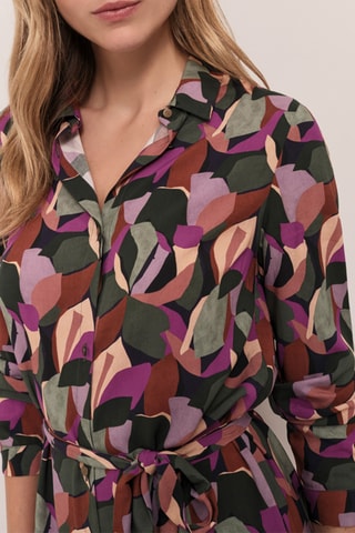 Robe chemise - Kaki et violet