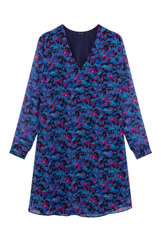Robe trapèze - Bleu foncé et noir