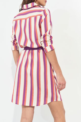 Robe chemise - Ecru et violet