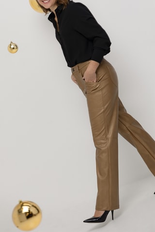 Pantalon droit - Doré