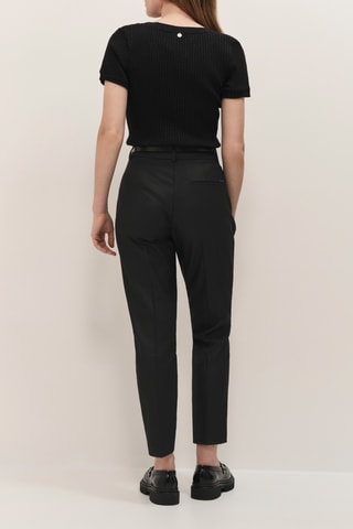 Pantalon cigarette taille haute - Noir