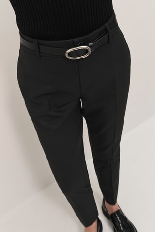 Pantalon cigarette taille haute - Noir
