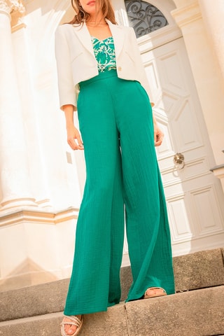 Pantalon large - Vert foncé