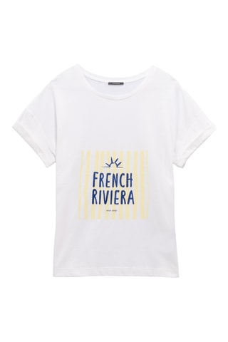 T-shirt droit en coton biologique - Ecru