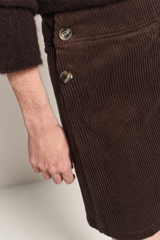 Jupe droite en velours - Marron