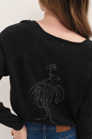 Pull en coton biologique et laine - Noir