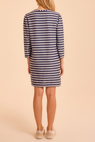 Robe droite - Bleu marine et gris clair