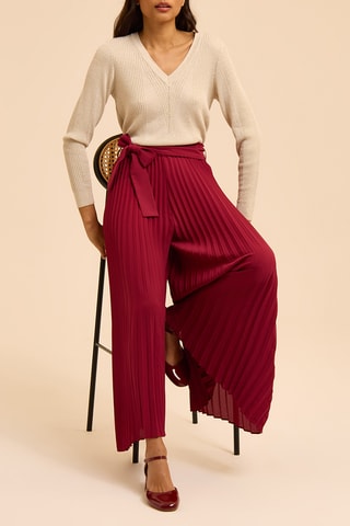 Pantalon large plissé - Bordeaux