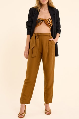 Pantalon taille haute - Camel