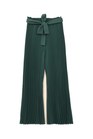 Pantalon large plissé - Vert émeraude