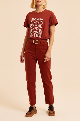 Jean boyfriend - Rouge brique