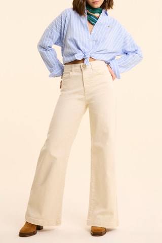 Jean flare taille haute - Ecru