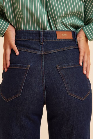 Jean flare taille haute - Bleu foncé