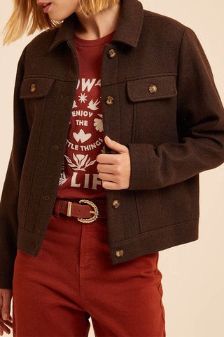 Veste en laine - marron foncé