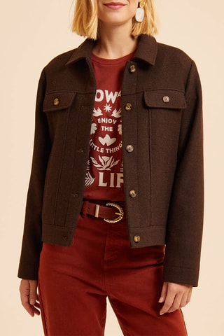 Veste en laine - marron foncé