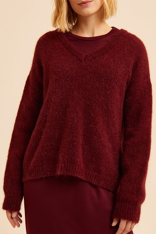 Pull en mohair et laine - Bordeaux