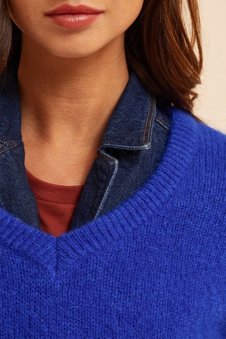 Pull en mohair et laine - Bleu électrique