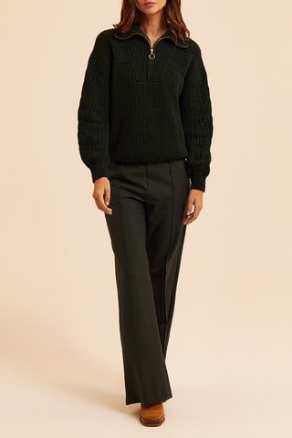 Pull en laine et alpaga - Vert foncé