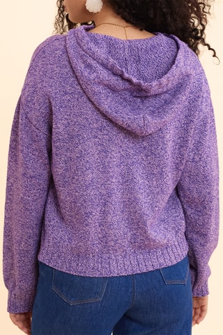 Pull à capuche - Violet chiné